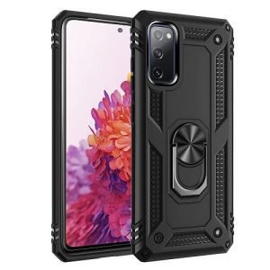 Samsung Galaxy S20 FE Case Magnetic Ring Holder Shockproof Heavy Duty Protective Back Cover (Black)