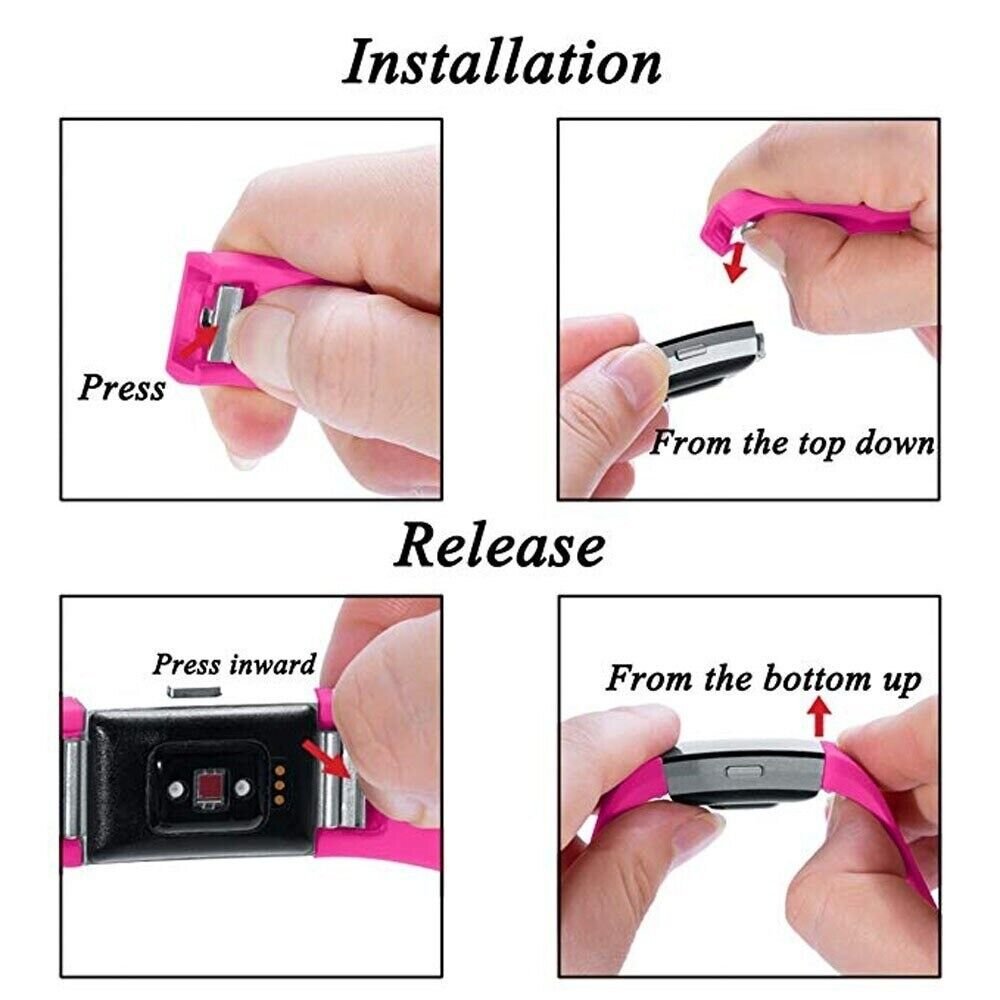 Fitbit Versa 2 Rose Gold Wristband Replacement Silicone Band