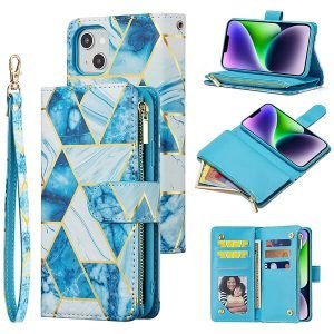 Apple iPhone 14 Plus Marble Wallet Flip Case