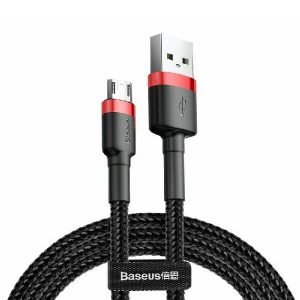 1M Micro USB Fast Charging Charger Cable Cord Baseus For Samsung S7 Edge S6 S5 S4 Android LG Huawei HTC (Red head+Black)