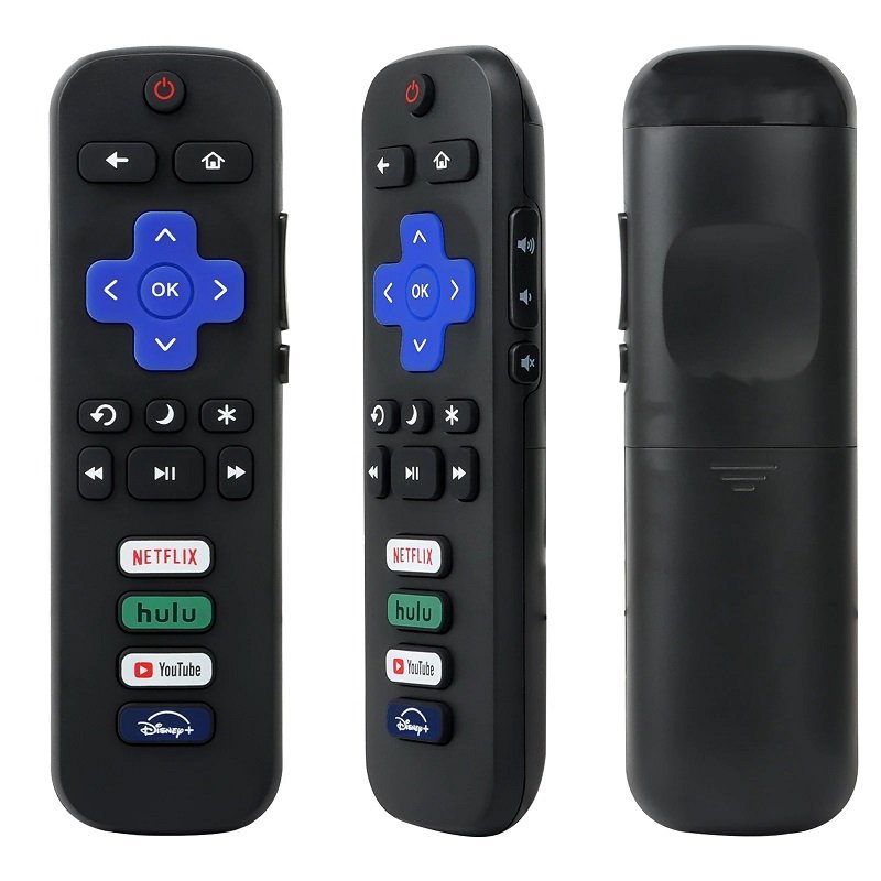 Replacements Universal 8-Key Remote Control For Roku Smart TVs – Black, Ergonomic